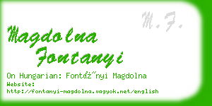 magdolna fontanyi business card